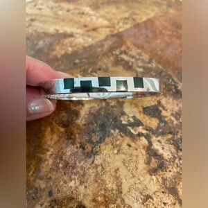 Sterling Silver 925 Bracelet with genuine Malachite Mexico 💚